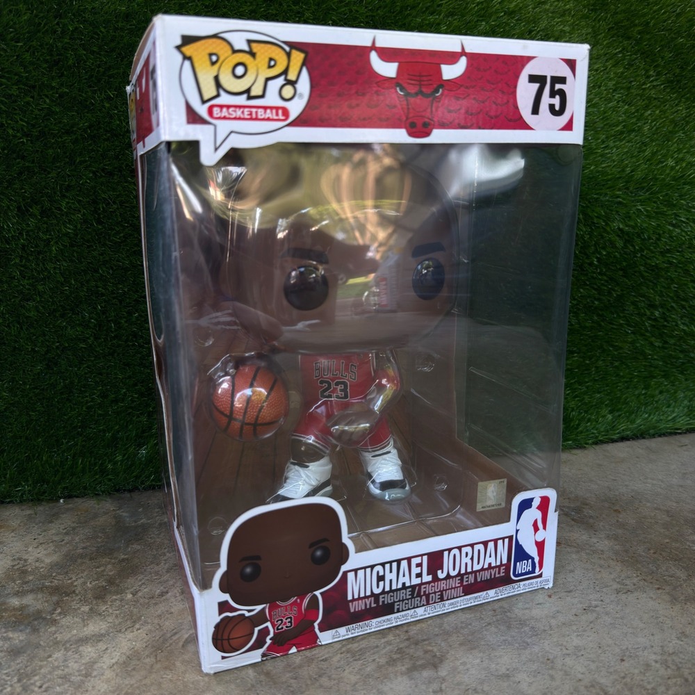 Vintage 2019 Funko Michael Jordan Chicago Bulls 10 Inch Pop NBA Figure Red 75